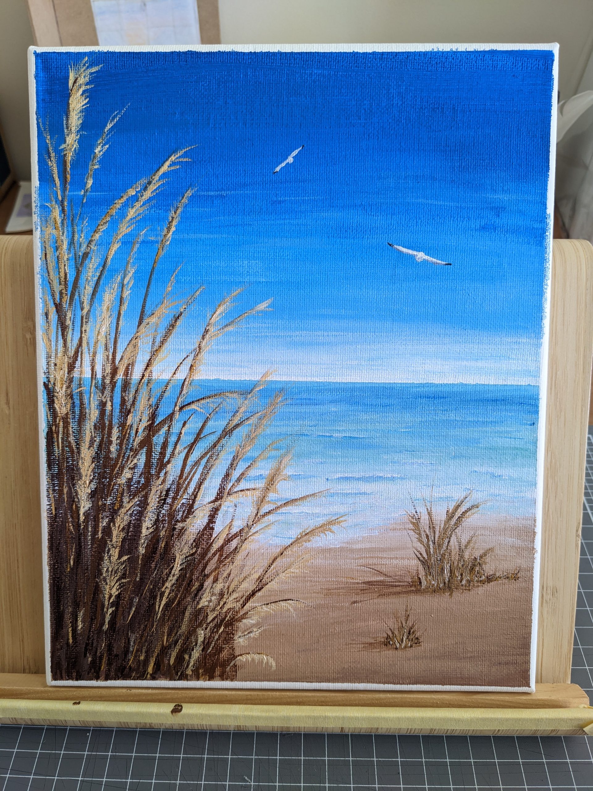 Summery Beach with dune foliage.